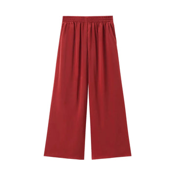 MQTIME  -  summer new women's clothing versatile loose elastic waist high waist wide leg casual trousers